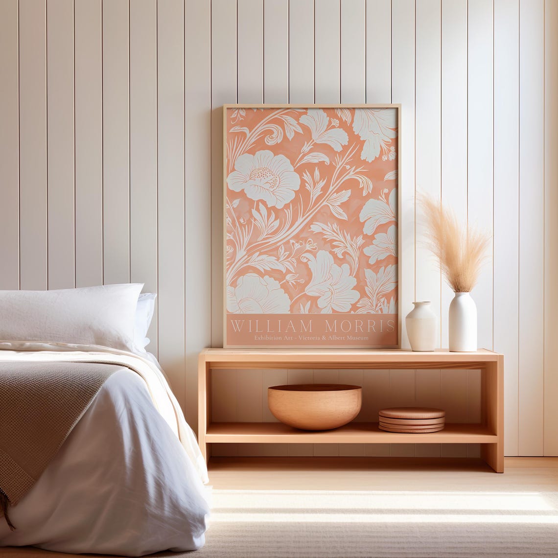 William Morris Peach Floral Victoria and Albert Museum Art Poster - Image 3