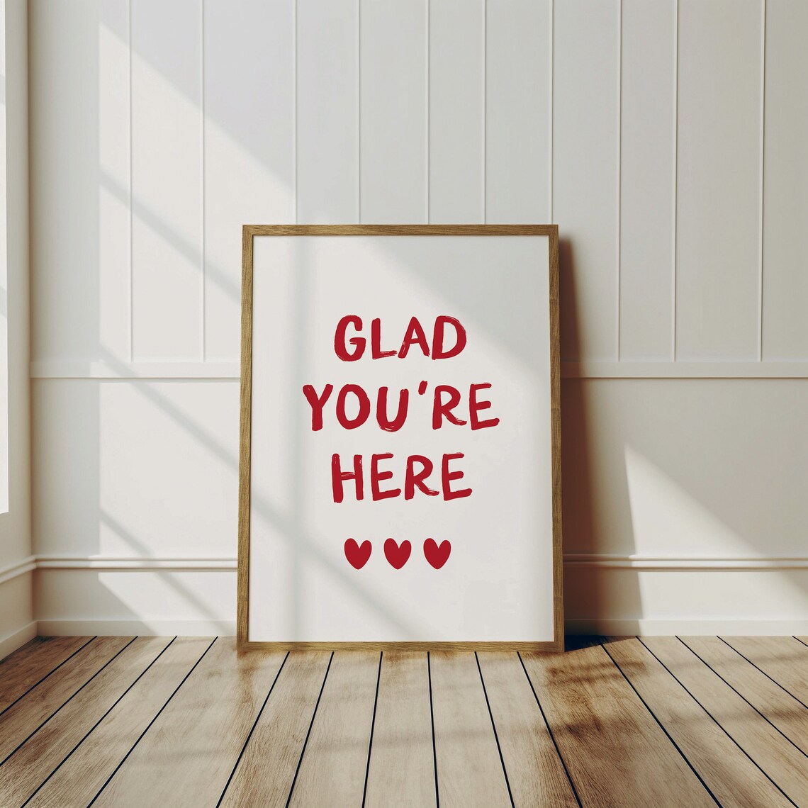 Glad Youre Here Hospitality Art Print, Entryway Decor