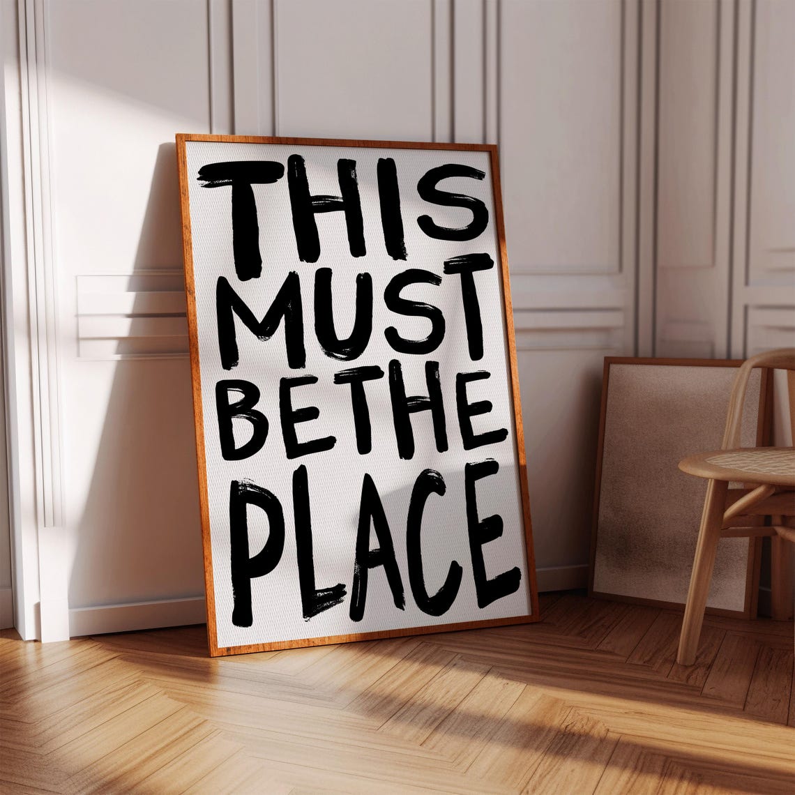 This Must Be The Place Bold Black Brush Lettering Entryway Poster - Image 3