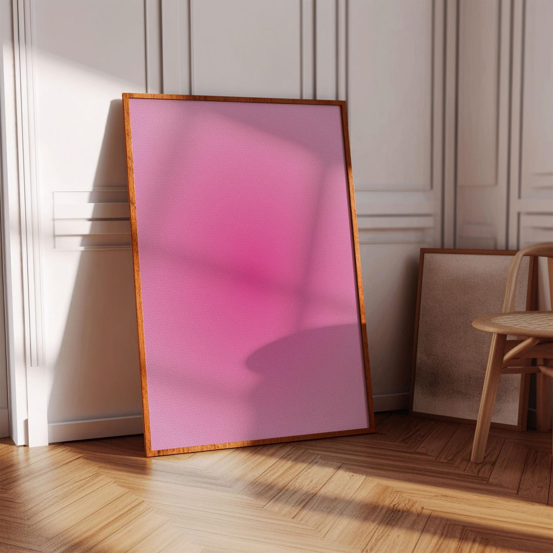 Pink Aura Gradient Minimalist Blush Abstract Energy Wall Art