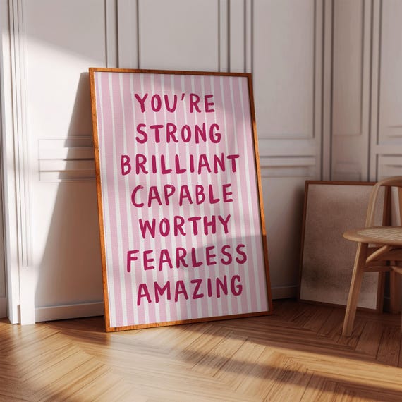 You Are Affirmation Poster, Positive Typography Print