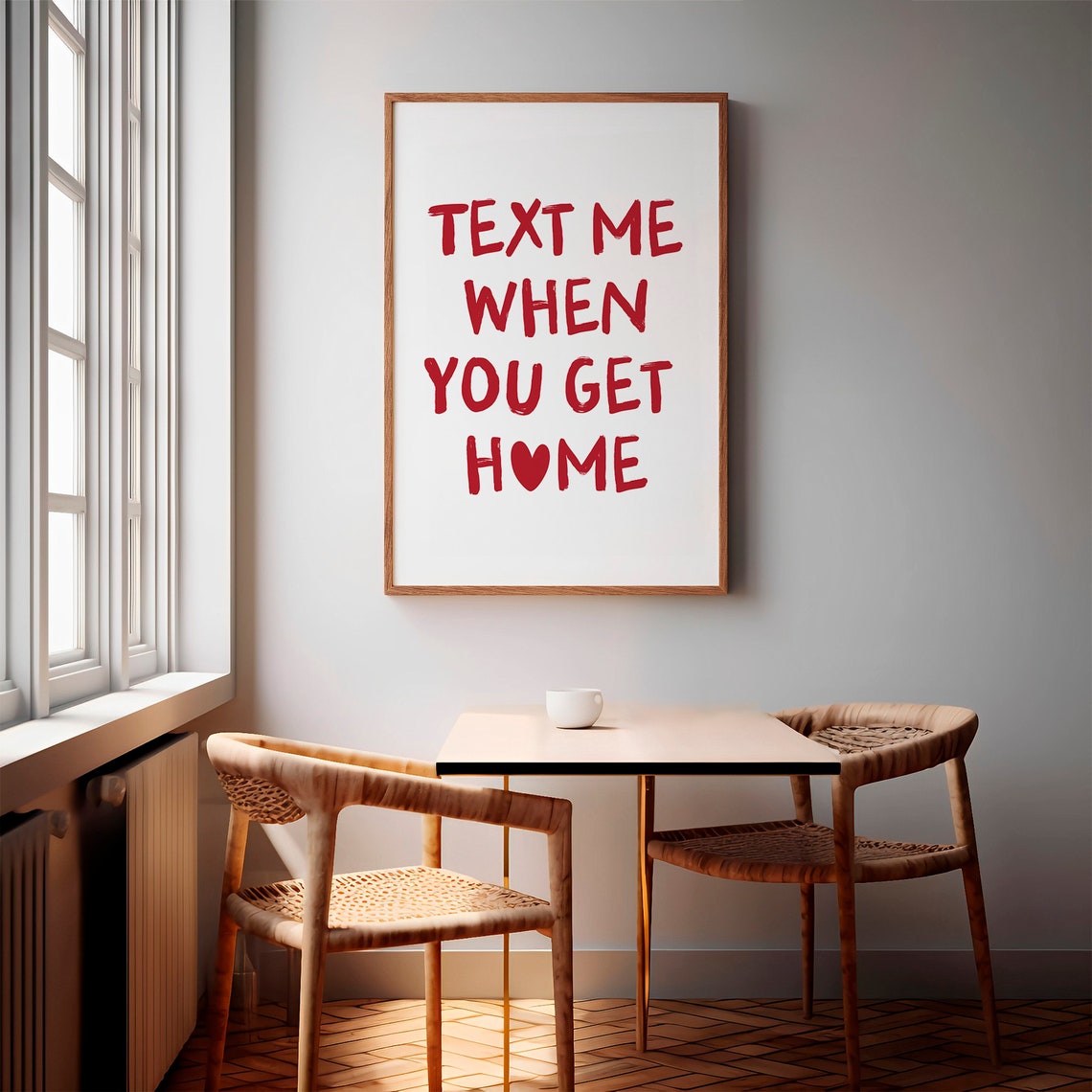 Text Me When You Get Home Bold Red Brush Letter Entryway Poster - Image 2