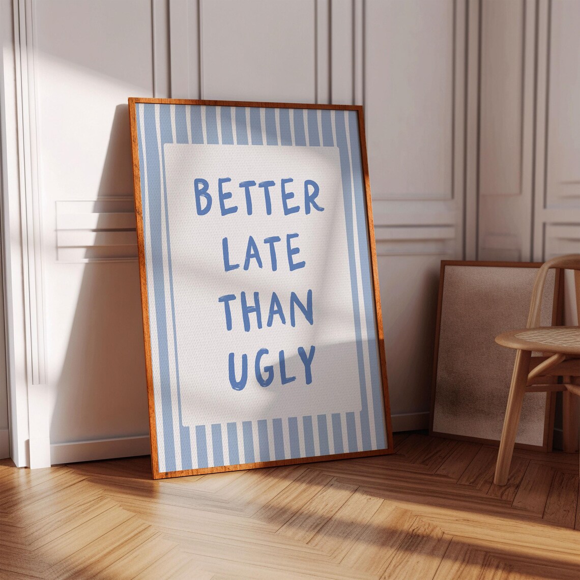 Better Late Than Ugly Quote Print, Preppy Decor