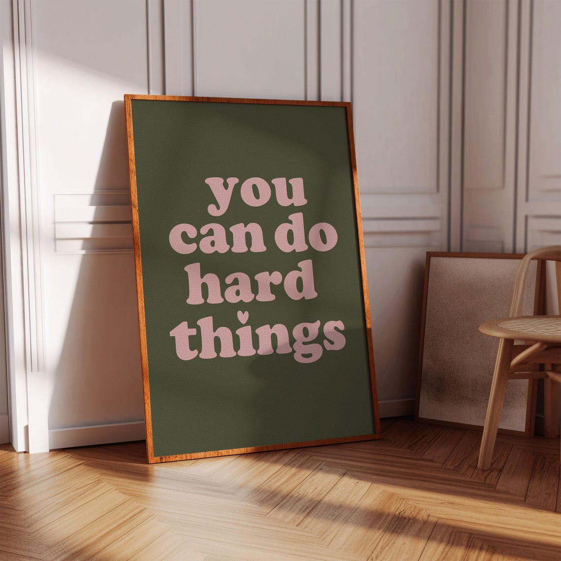 You Can Do Hard Things Retro Affirmation Quote Typography Wall Poster