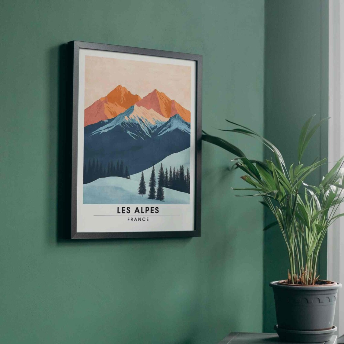 The Alps Travel Poster, Mountain Landscape Print - Image 4