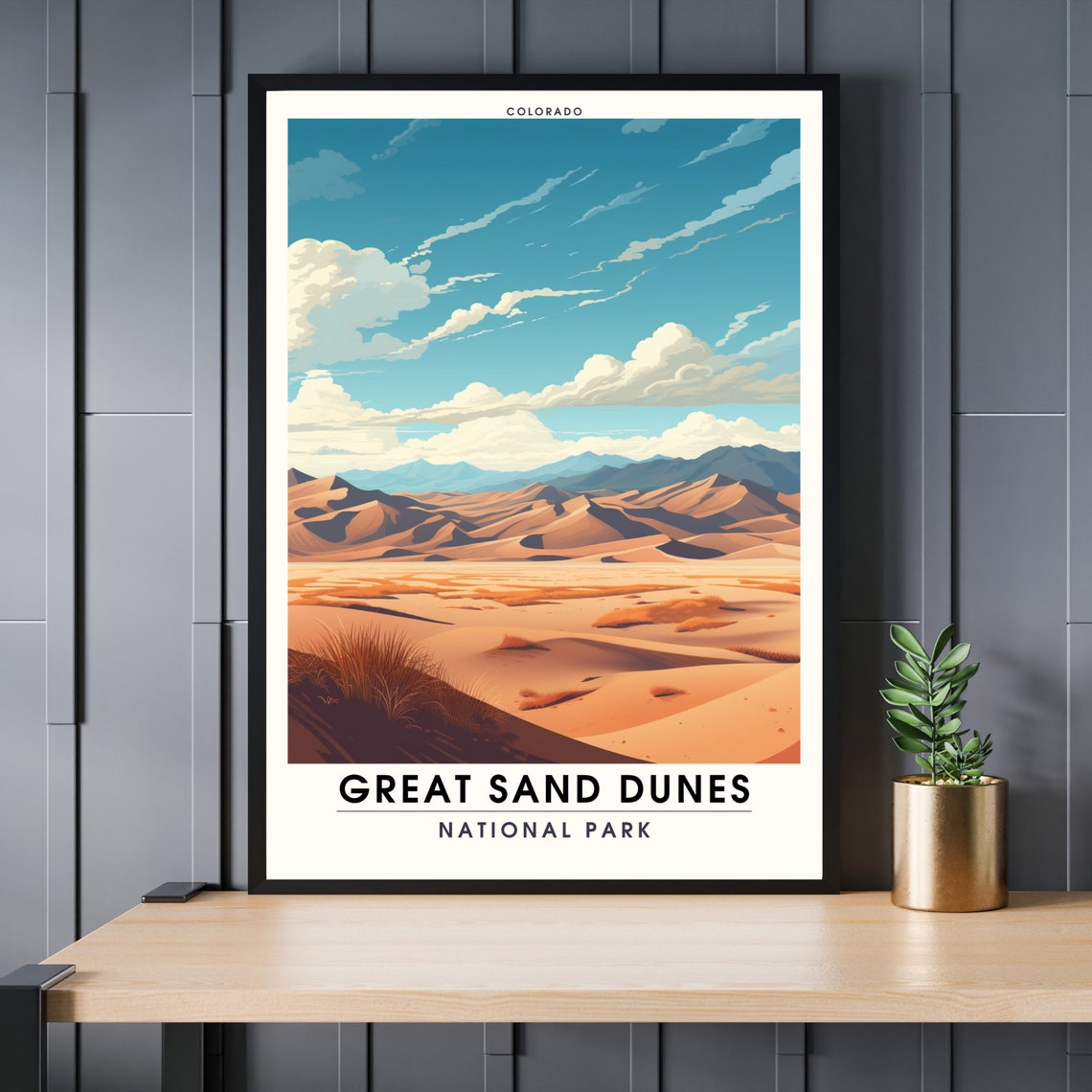 Great Sand Dunes National Park Colorado Golden Dune Desert Poster