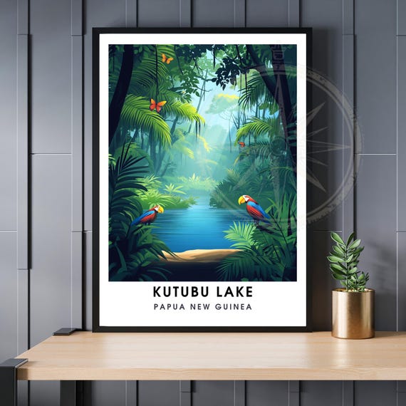 Lake Katubu Poster Papua New Guinea Print