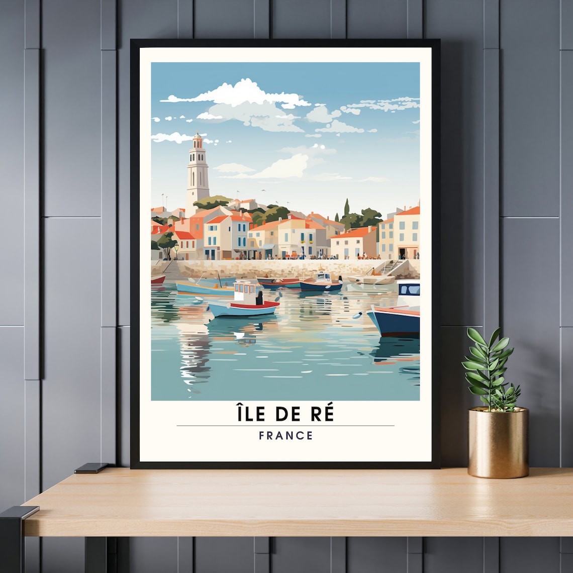 Ile De R Travel Poster, France Wall Decor