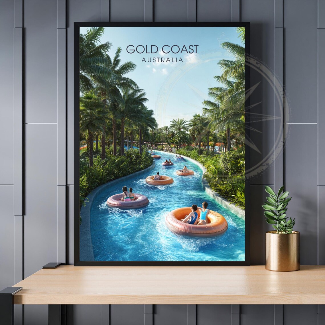 Gold Coast Australia Water Park Lazy River Family Fun Poster