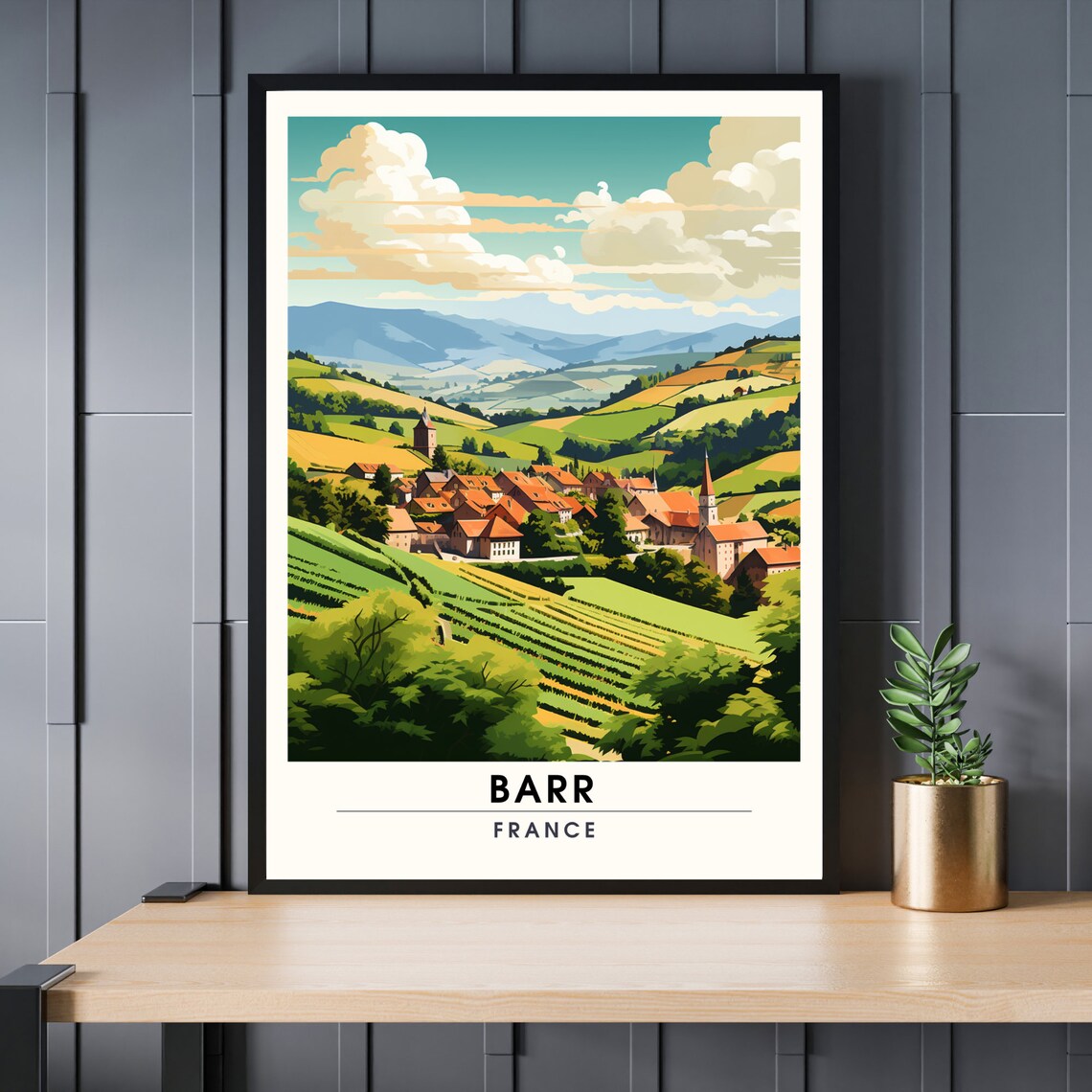 Barr France Alsace Vineyard Village Countryside Travel Poster