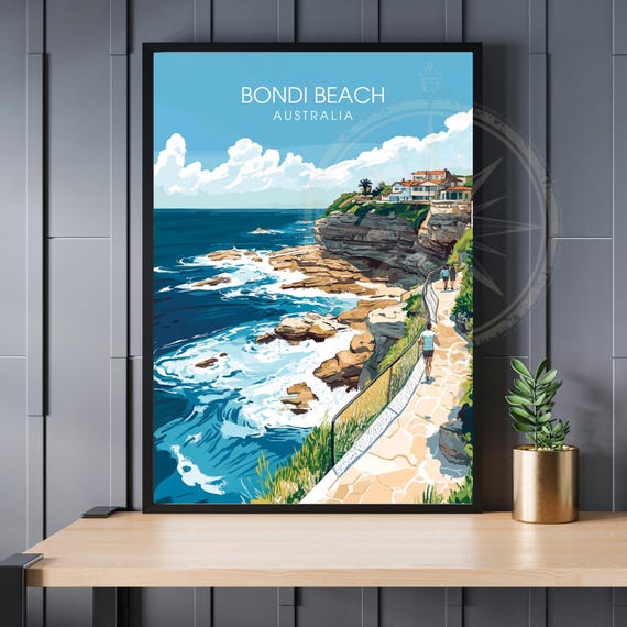 Bondi Beach Poster Australia Travel Print