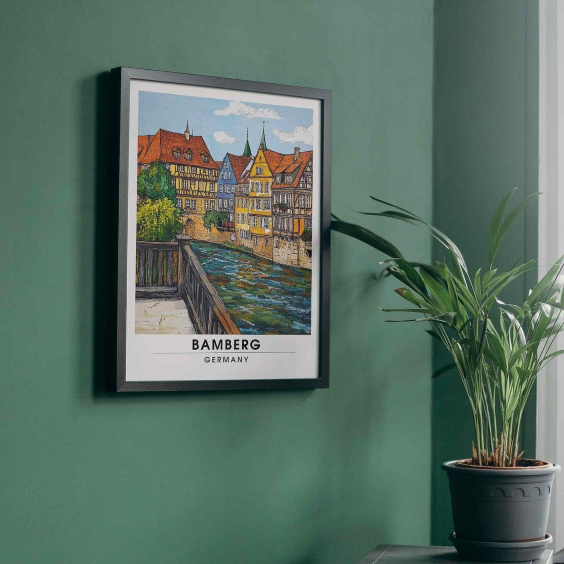 Bamberg Old Town Riverfront Half Timbered Houses Germany Poster - Image 4