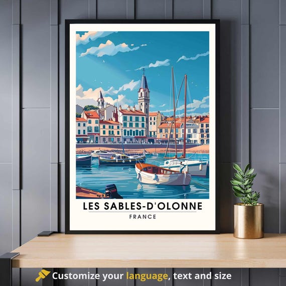 Les Sables-d'Olonne Travel Poster, France Port