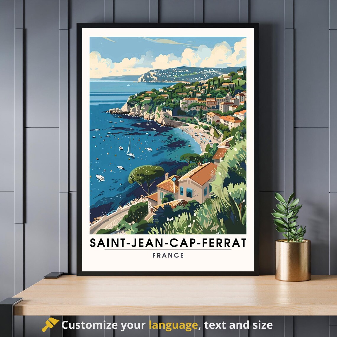 Saint-Jean-Cap-Ferrat France Travel Poster, French Riviera