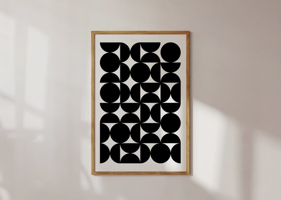 Wall Art Print Geometric Poster Abstract Japandi Wall Art Funky Wall Dcor Mid Century Modern Art