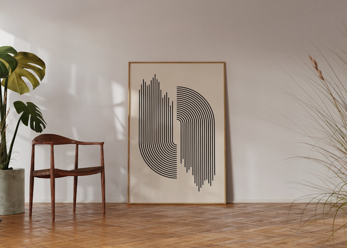 Minimalist Black Line Arch Geometric Japandi Zen Monochrome Poster - Image 4