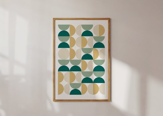 Wall Art Print Geometric Poster Abstract Minimalist Wall Art Funky Wall Dcor Mid Century Modern Art