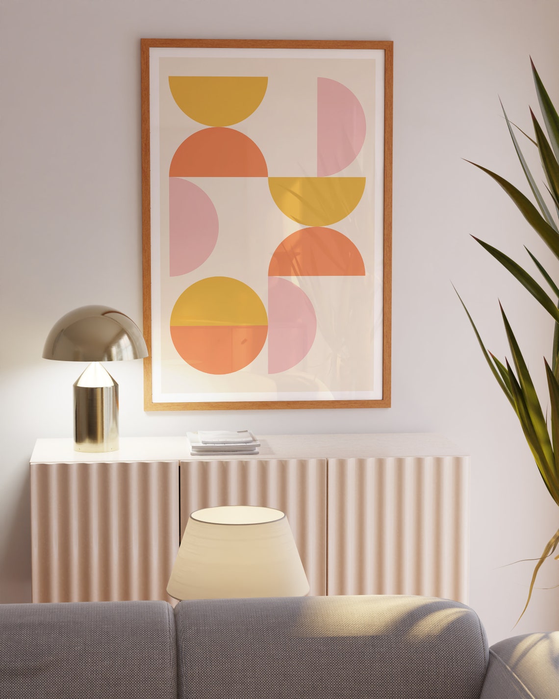 Terracotta Pink Half Circle Warm Modern Minimalist Art Poster - Image 2