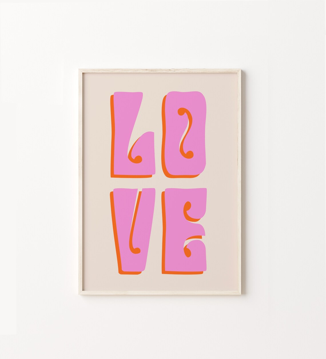 Love Retro 70s Vintage Typography Art Print