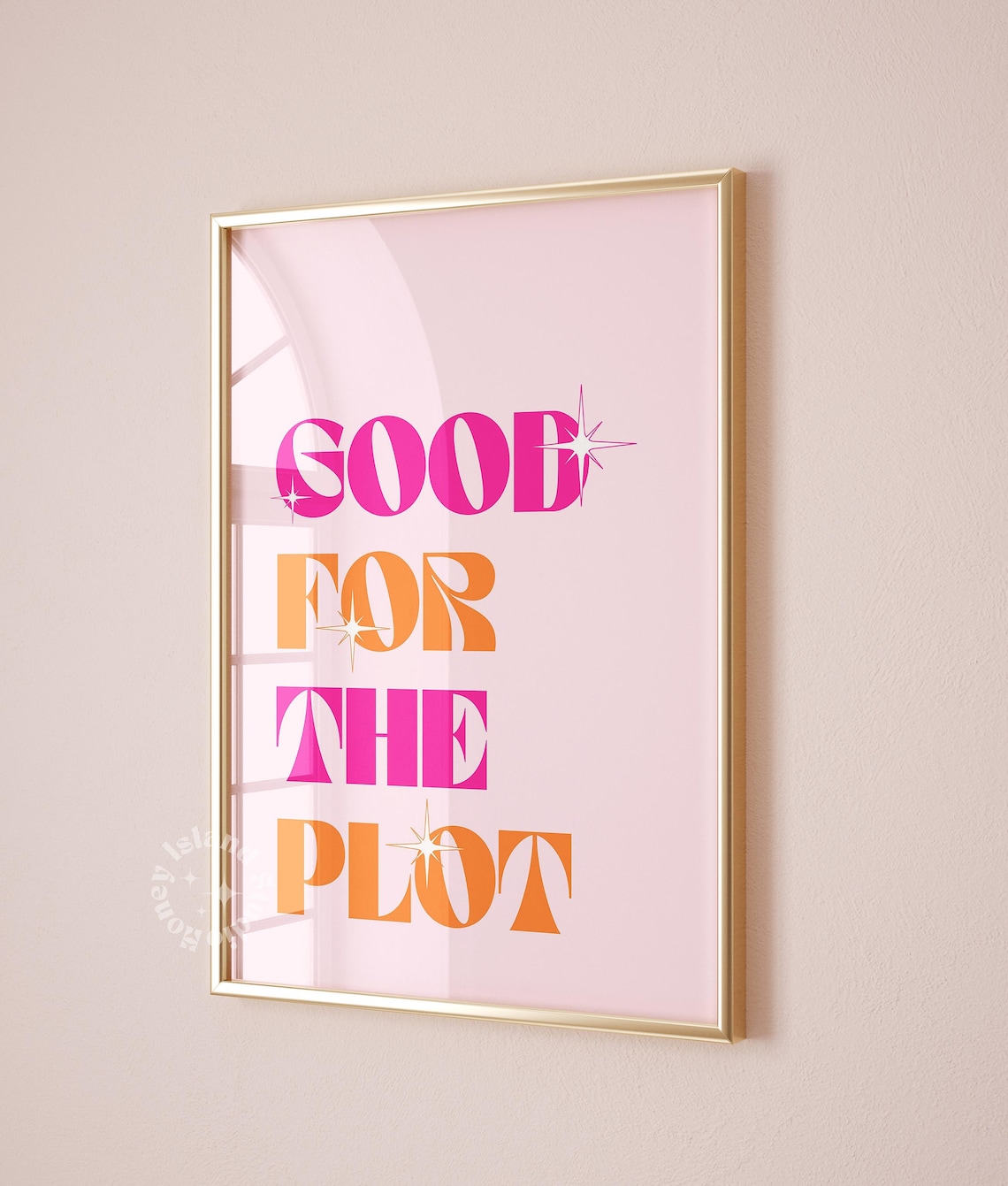 Good For The Plot Typography Poster, Funky Retro Decor