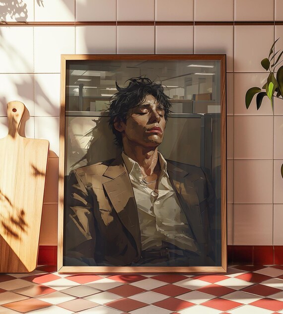 Office Exhausted Man Portrait, Painterly Realism
