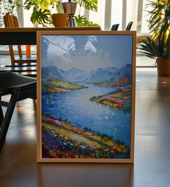 Matisse Riverside Mountain Scenery, Abstract Landscape