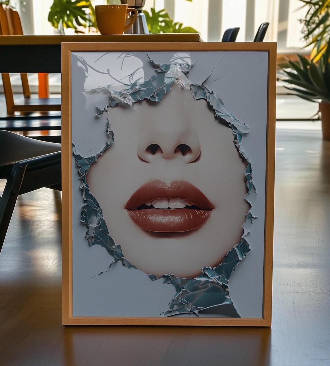 Futuristic Retro Face, Midcentury Retro Art Print