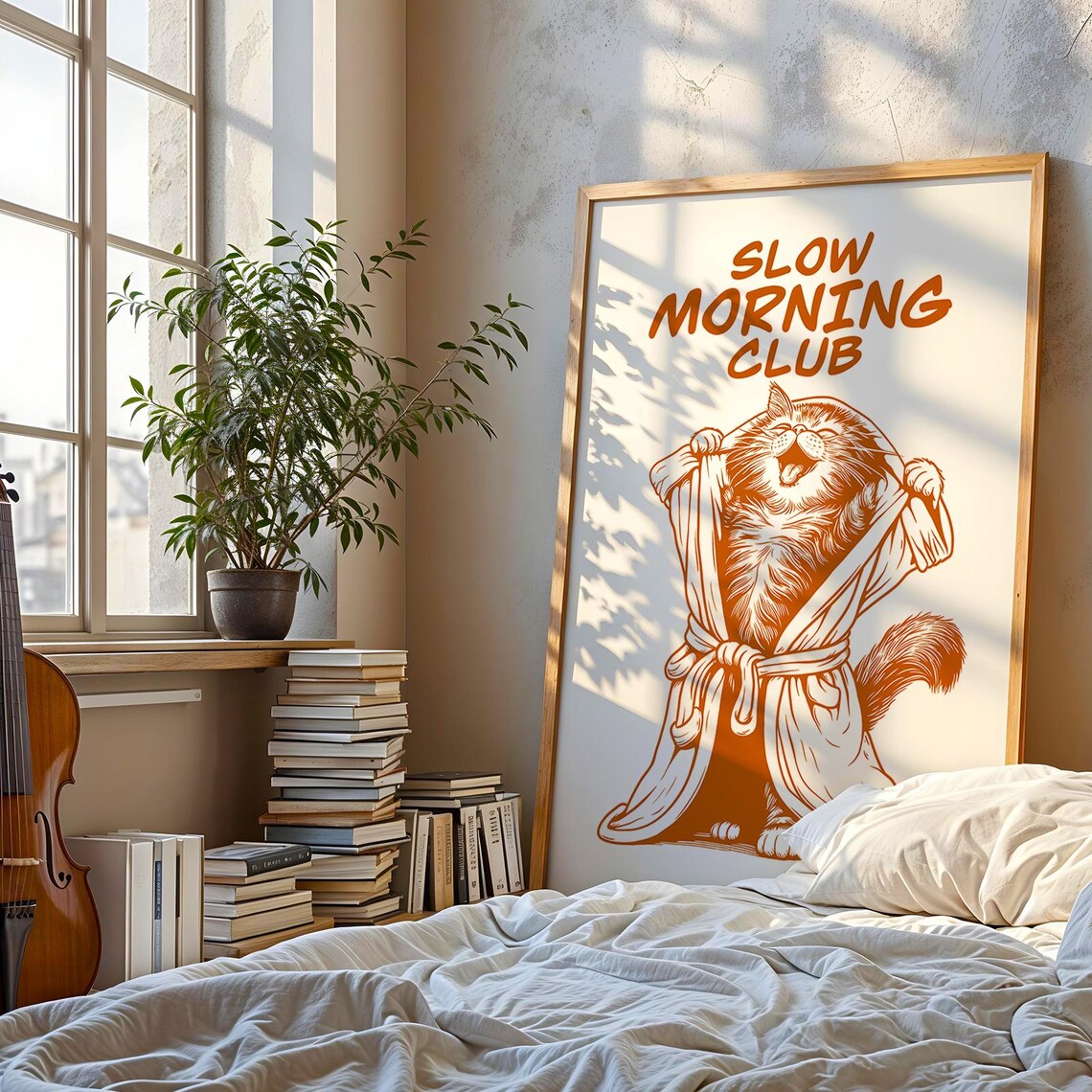 Funny Cat - Slow Morning Club Cozy Mornings Poster - Image 3