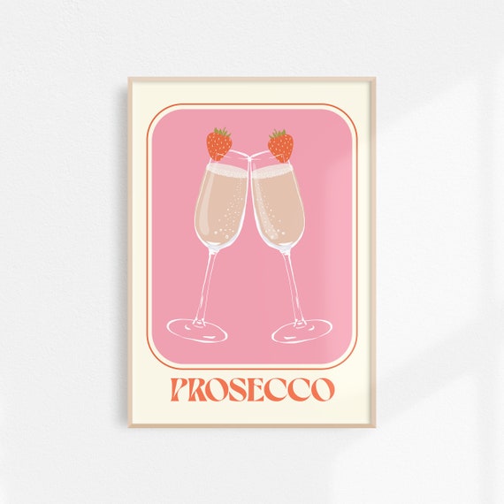Prosecco Poster, Trendy Bar Cart Art Print