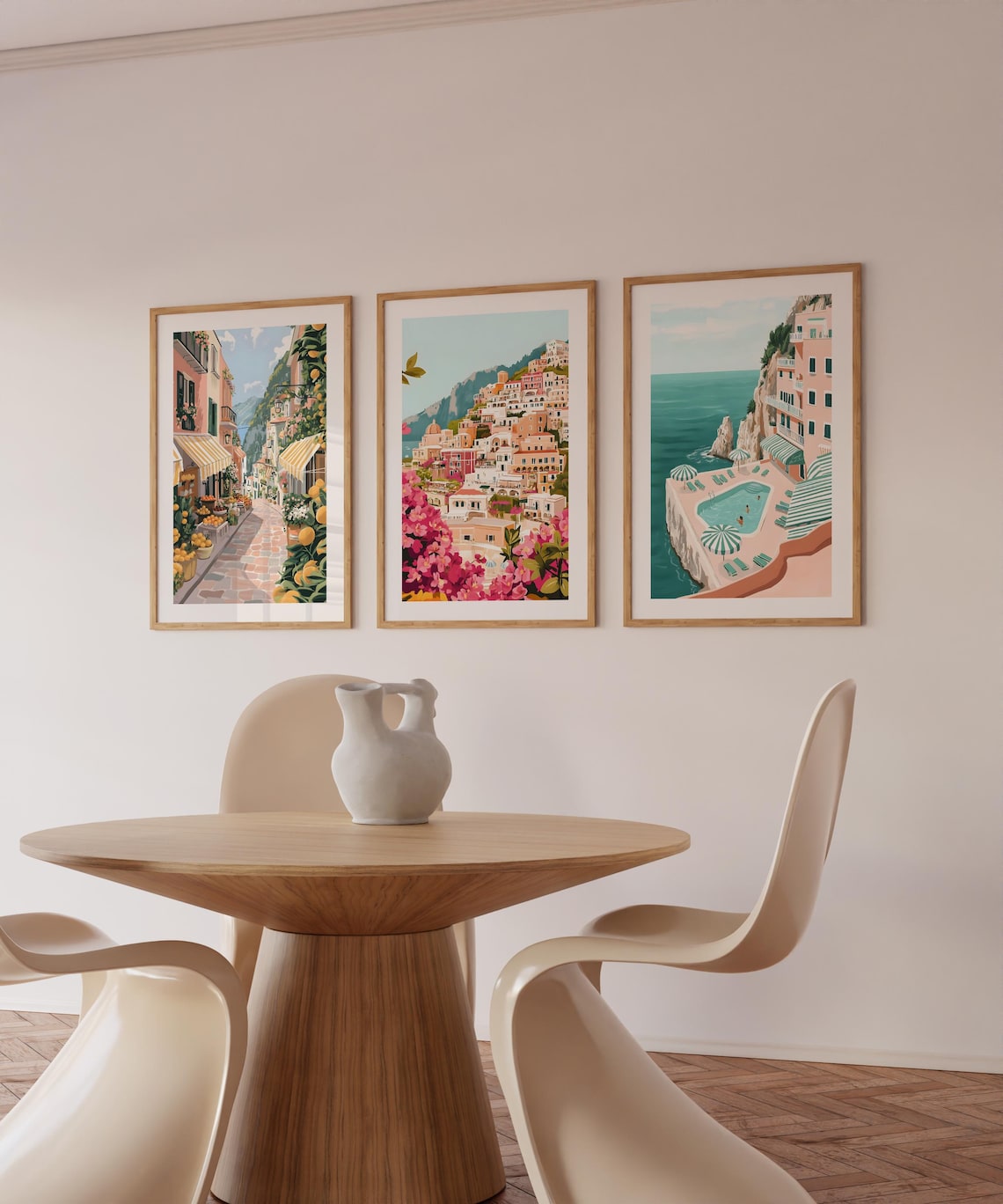 Amalfi Cliffside Hotel Pool Terrace Sea View Summer Travel Poster - Image 2