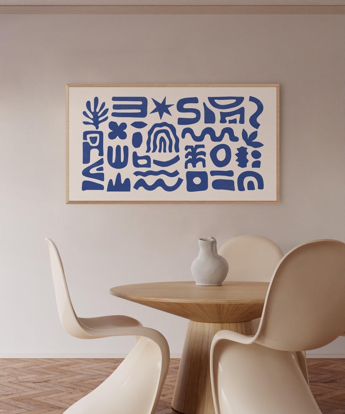 Matisse Style Blue Botanical Cut Out Abstract Shapes Decor Poster - Image 2