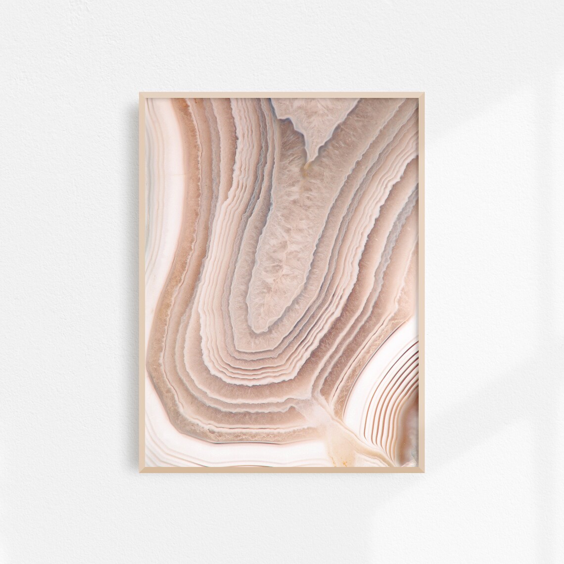 Pink Geode Art Print, Boho Natural Stone Art