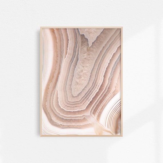Pink Geode Art Print, Boho Natural Stone Art
