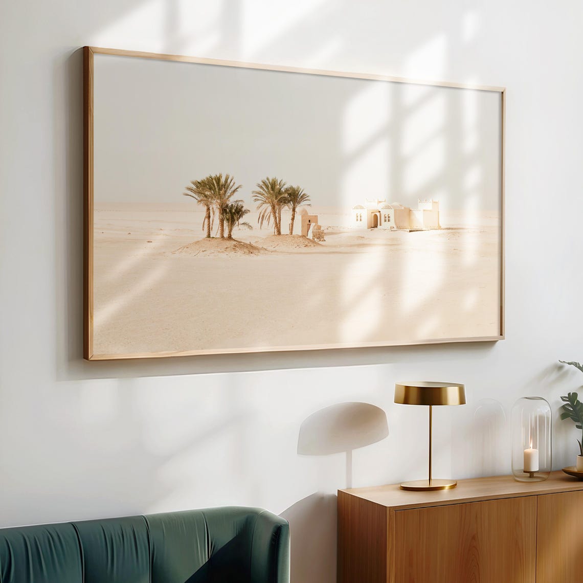 Moroccan Desert Oasis Palm Trees Minimalist Boho Bedroom Wall Poster - Image 2
