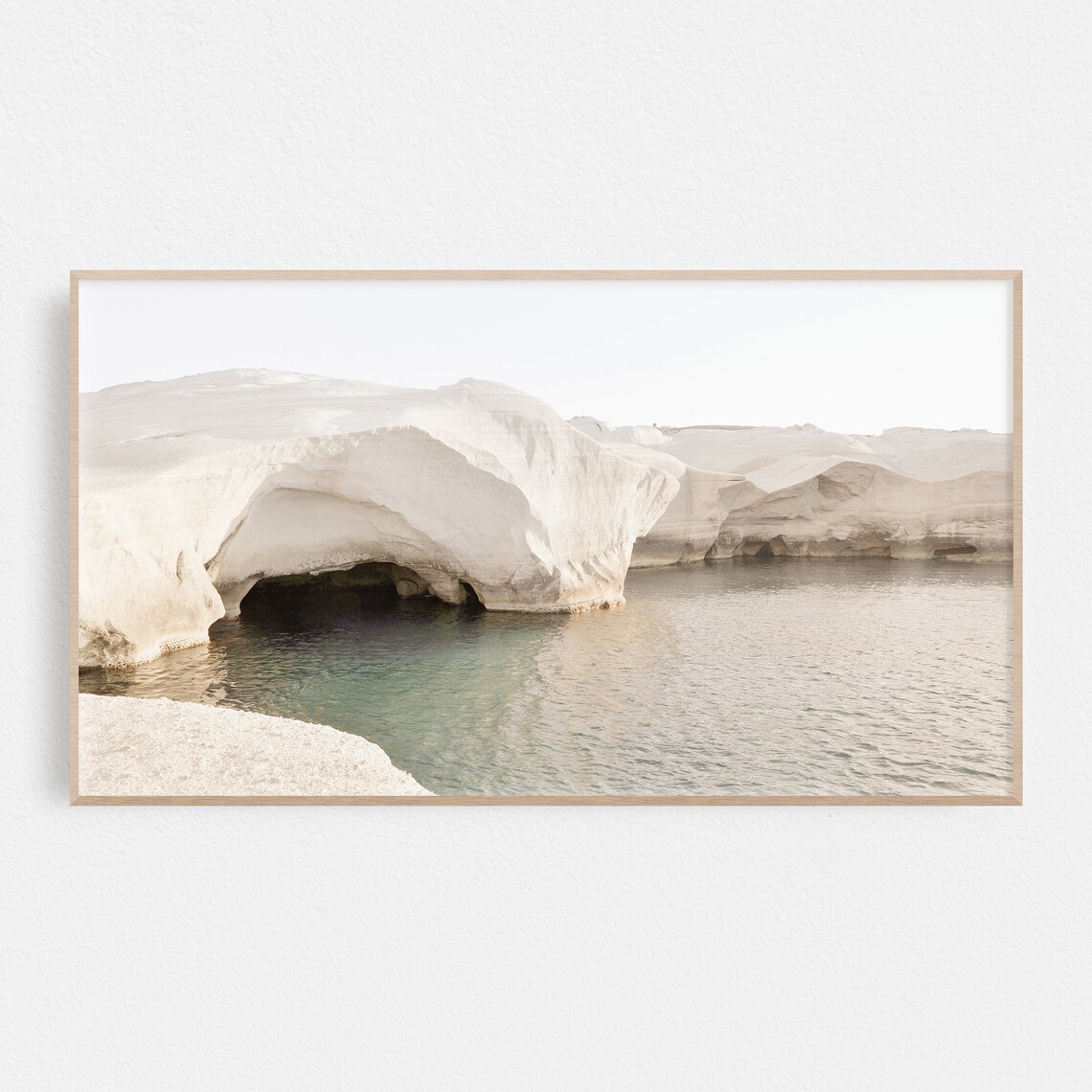 Greece Beach Neutral Minimalist Art Print