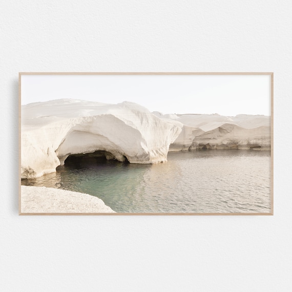 Greece Beach Neutral Minimalist Art Print