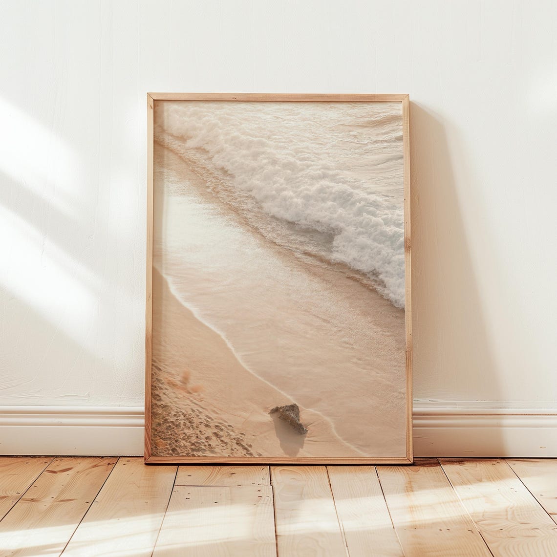 Bali Beach Wave Foam Rolling Over Golden Sand Vertical Poster