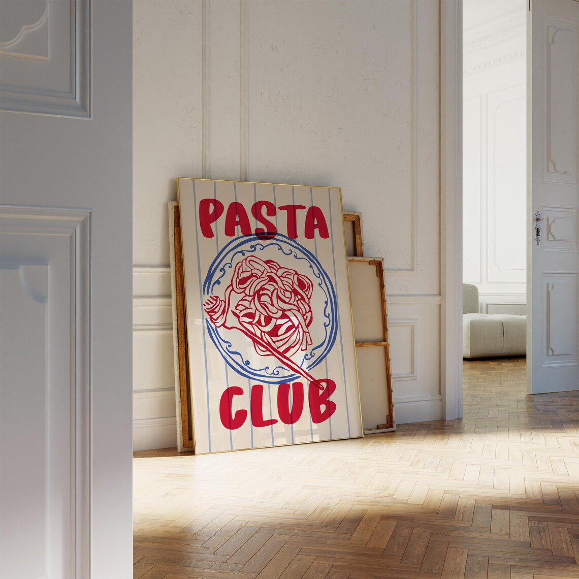 Vintage Pasta Club Red Retro Italian Kitchen Decor Art Poster - Image 3