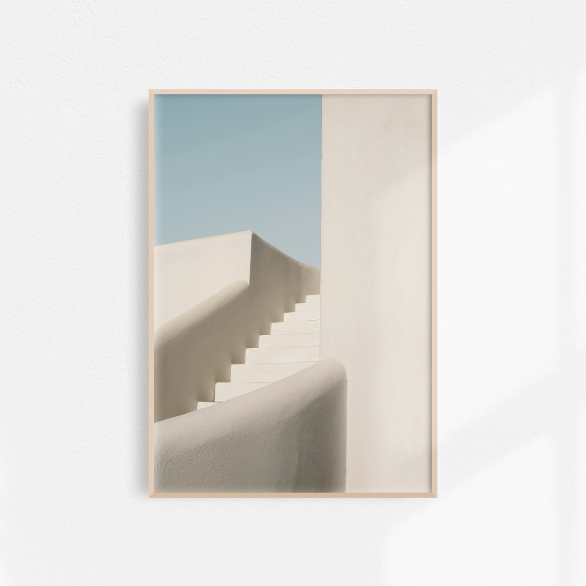 Minimalist Architecture Print, Greece Stairs Art