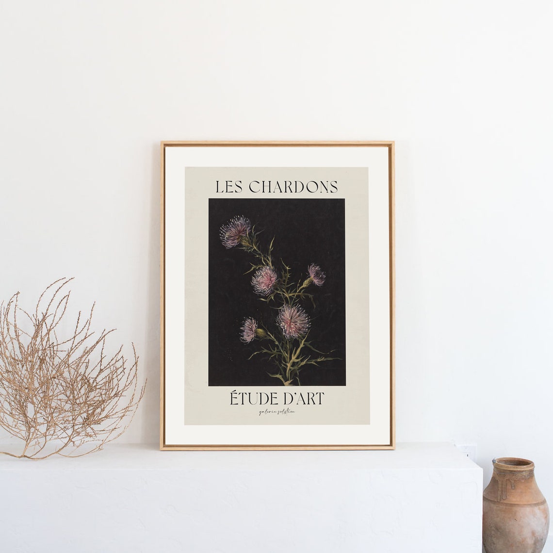 Les Chardons Thistle Dark Botanical Vintage French Art Print - Image 5