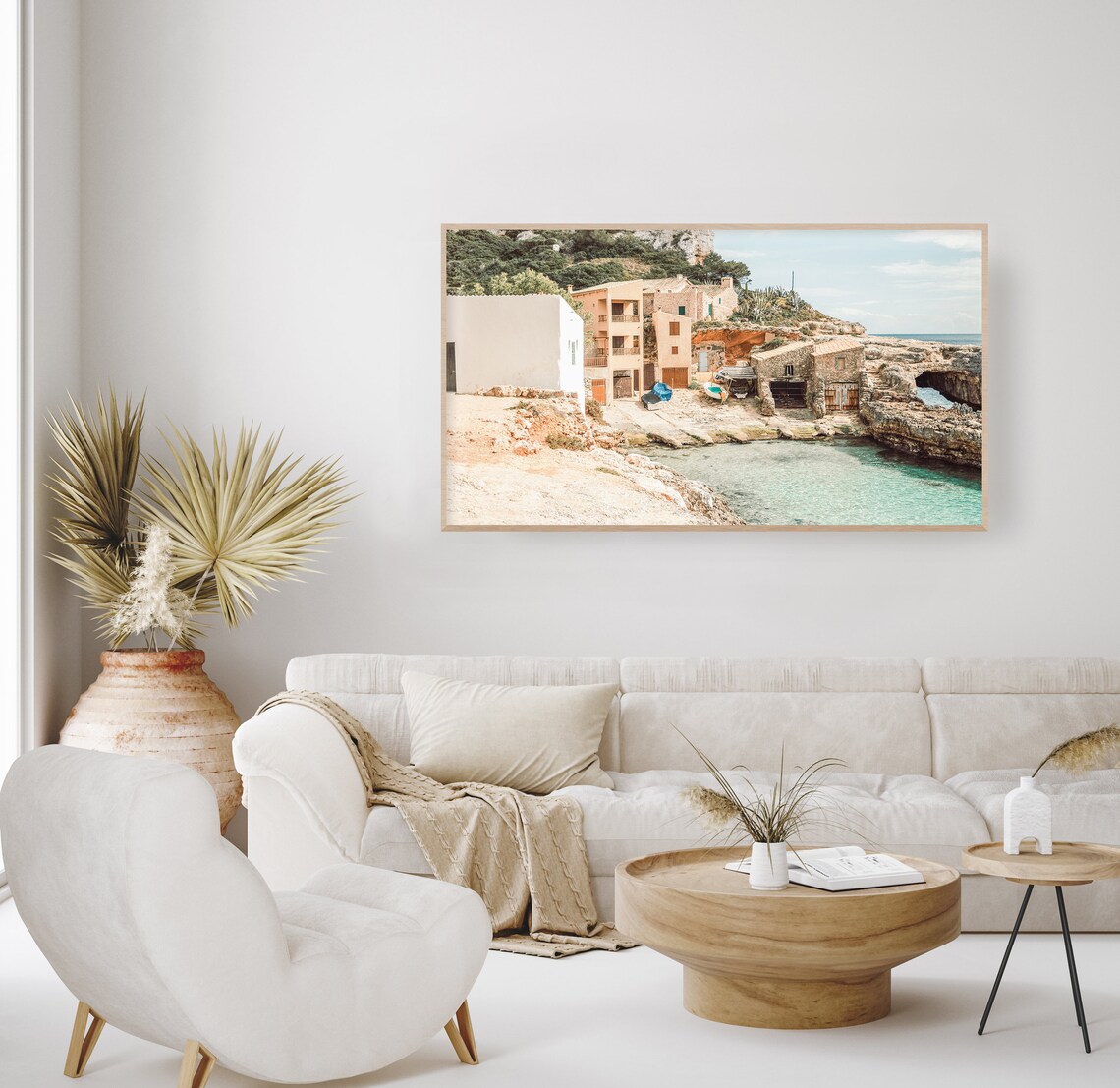 Mallorca Spain Turquoise Cove Fishing Village Coastal Travel Poster - Image 2