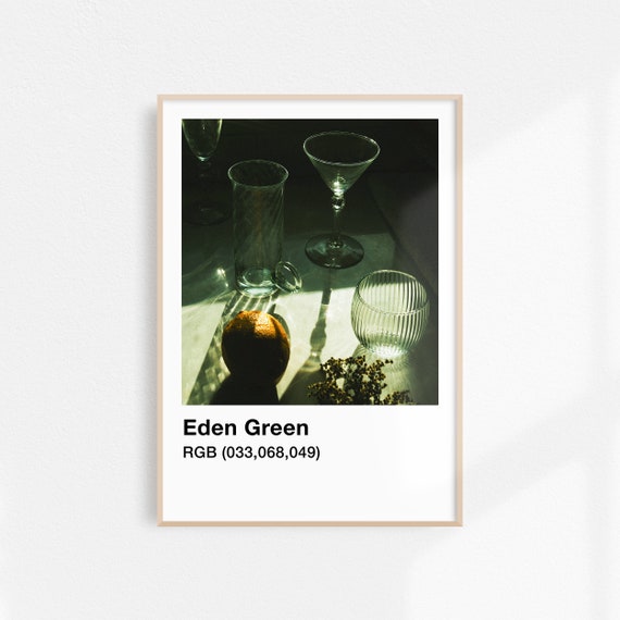 Eden Green Dark Forest Green Art For Living Room Decor Dark Green Poster Still Life Wall Art Trendy Wall Art Moody Print