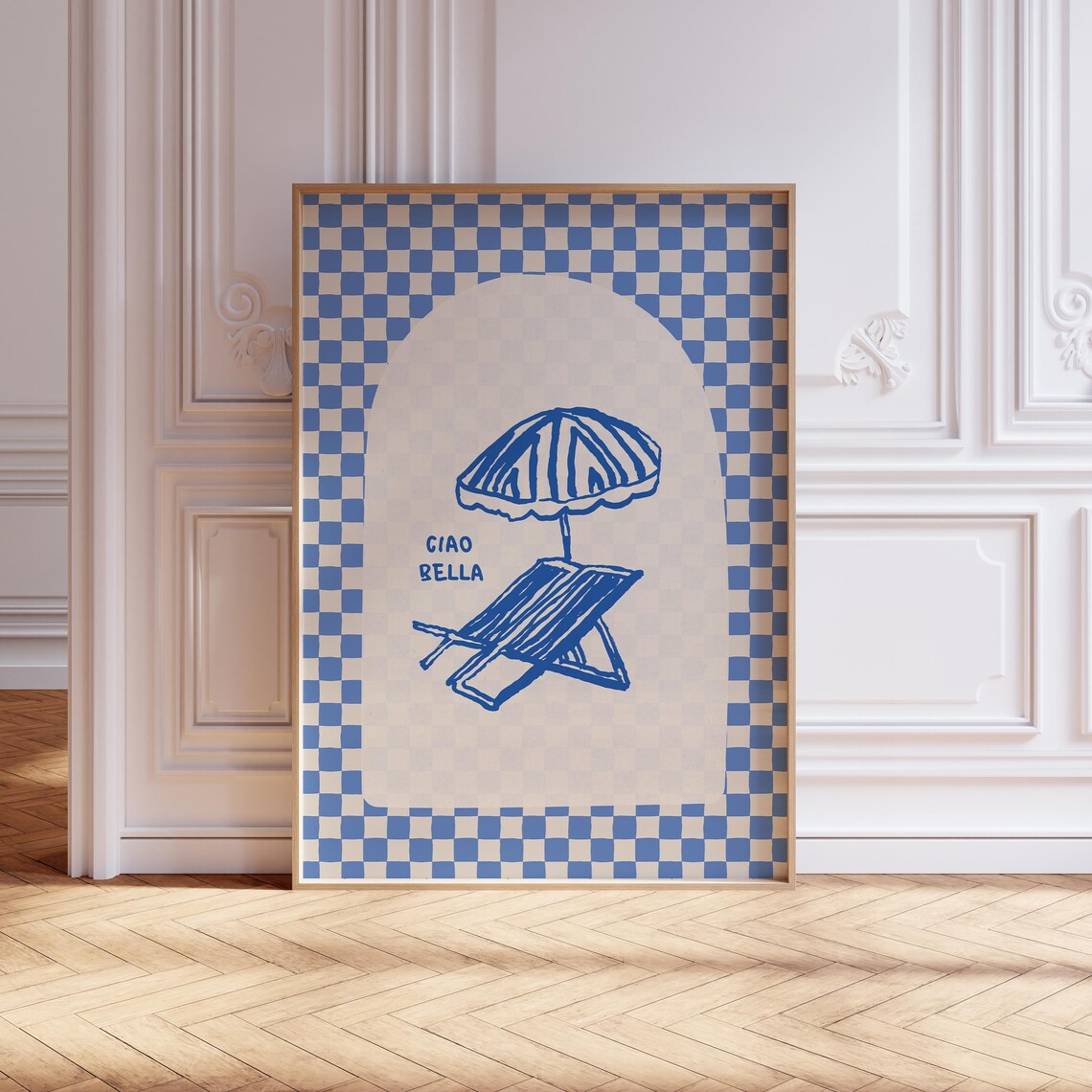 Ciao Bella Italy Poster, Retro Beach Umbrella Art - Image 2