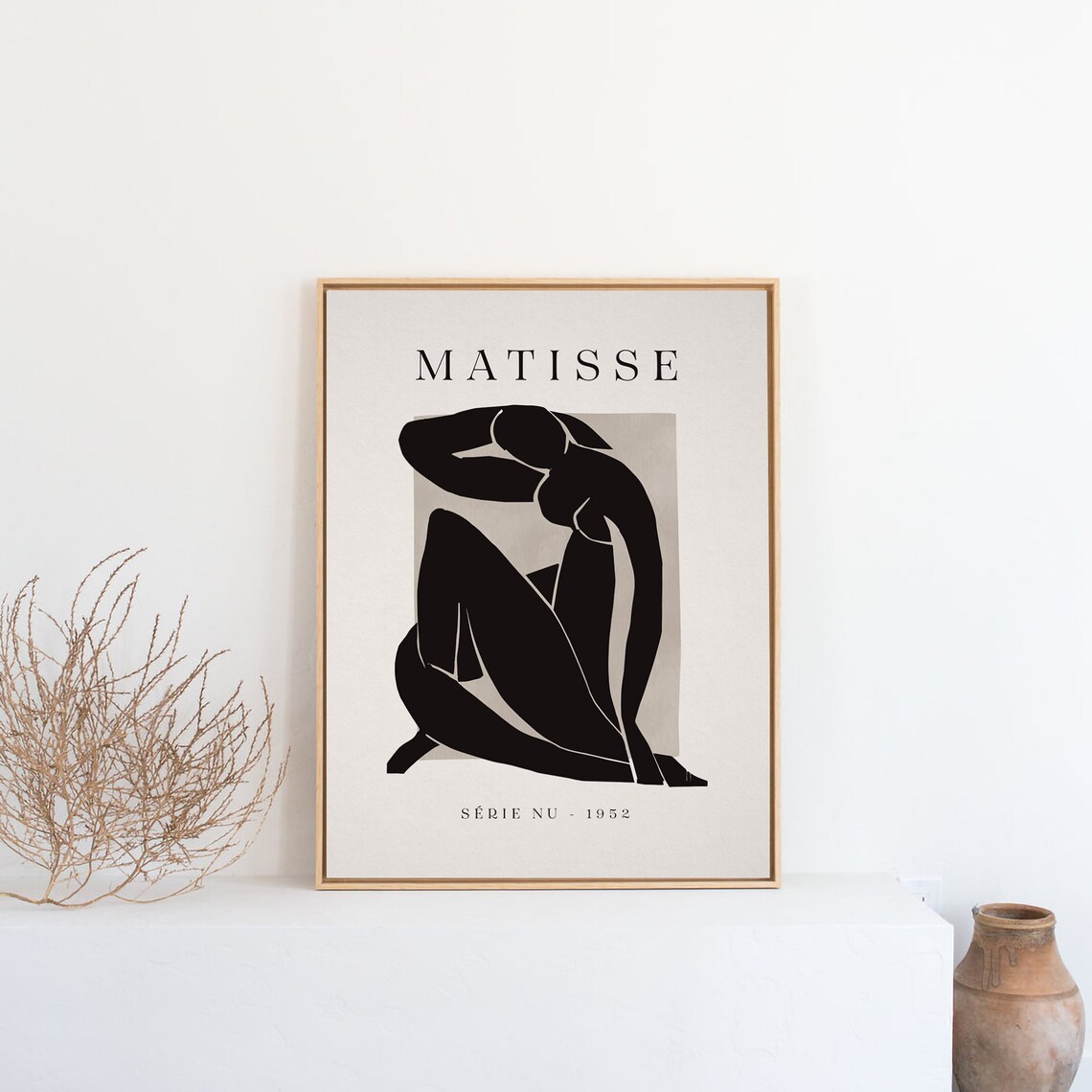 Matisse Nude Art Print, Neutral Modern Living Room - Image 2