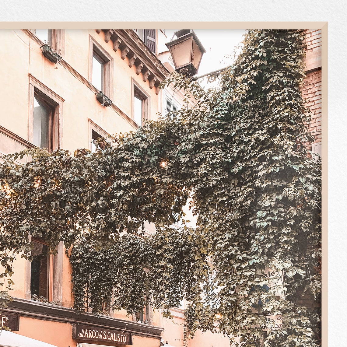 Cozy Italian Restaurant Terrace On A Rome Street Italy Poster - Image 3