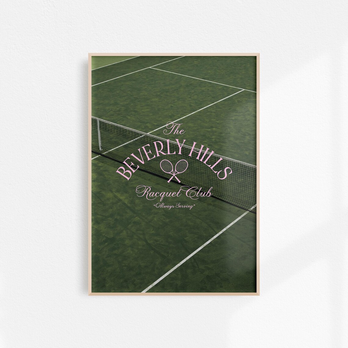 Beverly Hills Racquet Club Tennis Court Pink Green Sports Wall Poster - Image 6