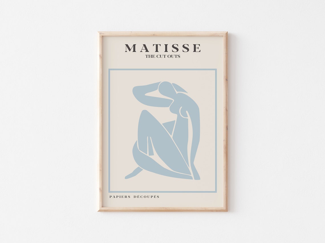 Henri Matisse Dusty Blue Seated Figure The Cut Outs Art Poster - Image 3