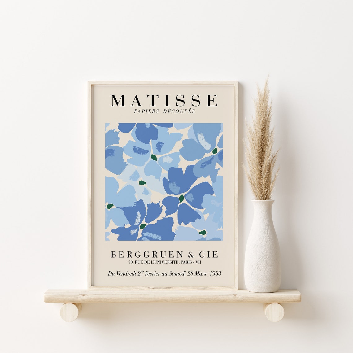 Matisse 1953 Paris Exhibition Blue Flower Art Gallery Poster - Image 2