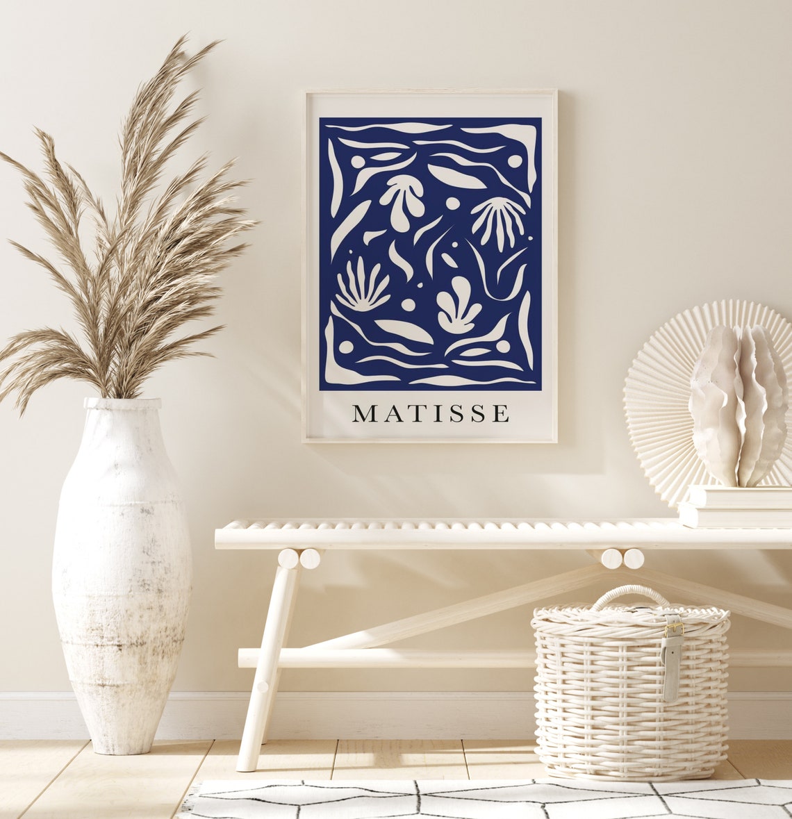 Henri Matisse Navy Blue Cut Outs Abstract Botanical Art Poster - Image 3