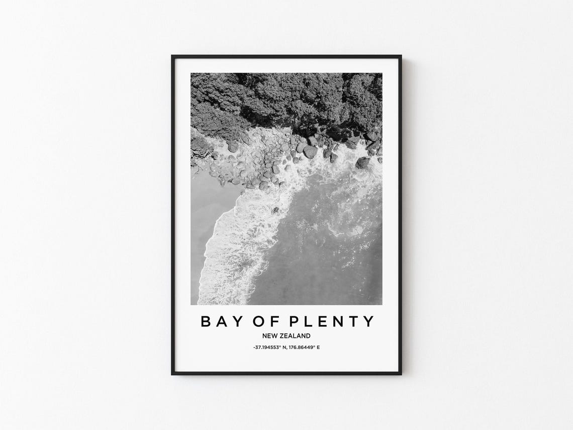 Bay Of Plenty Travel Poster, Map